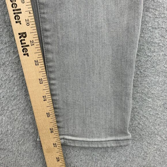 J. Crew Jeans Womens Size 27 Toothpick Stretch Gray Distressed - Picture 6 of 16